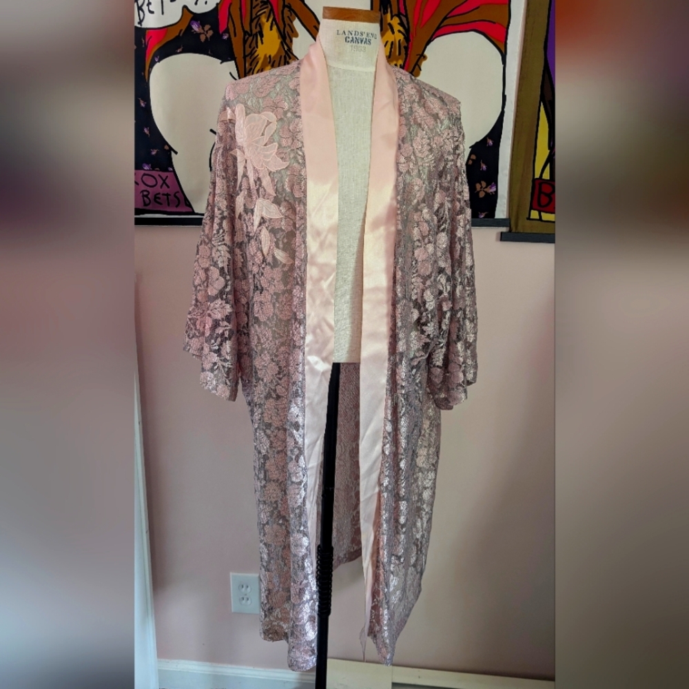 Vintage Victoria's Secret Lace And Satin Kimono